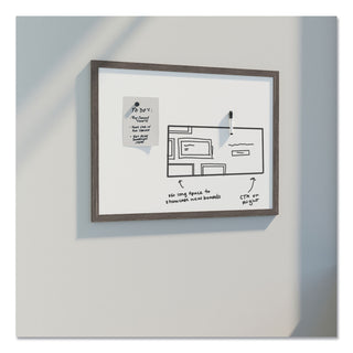U Brands Magnetic Dry Erase Board with Rustic Frame, 36" x 24" (Actual Size: 35" x 23"), White Surface, Brown Wood Frame (UBR4890U0001)