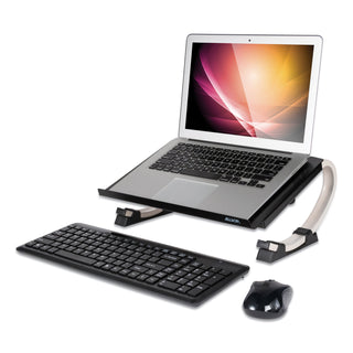 Allsop® Adjustable Curve Notebook Stand, 15 x 11 1/2 x 6, Black/Silver (ASP30498)
