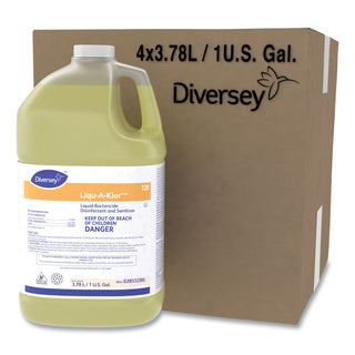 Diversey™ Liqu-A-Klor Disinfectant/Sanitizer, 1 gal Bottle, 4/Carton (DVO02853280)