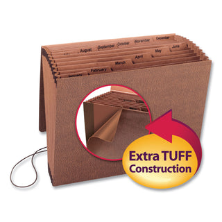 Smead™ TUFF Expanding Files, 12 Sections, 1/12-Cut Tab, Letter Size, Redrope (SMD70388)