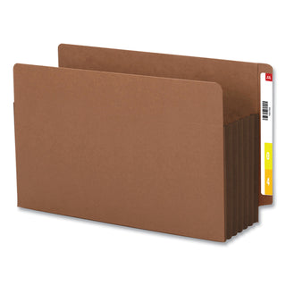Smead™ Redrope Drop-Front End Tab File Pockets w/ Fully Lined Colored Gussets, 5.25" Expansion, Legal, Redrope/Dark Brown, 10/Box (SMD74691)