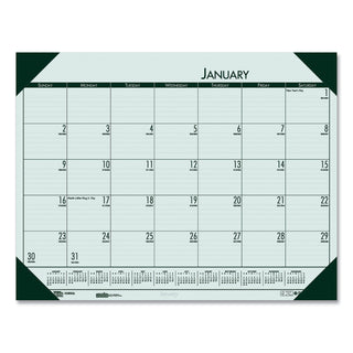 House of Doolittle™ EcoTones Recycled Monthly Desk Pad Calendar, 22 x 17, Green-Tint/Woodland Green Sheets/Corners, 12-Month (Jan to Dec): 2025 (HOD12471)