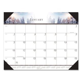 House of Doolittle™ Recycled Full-Color Monthly Desk Pad Calendar, Nature Photography, 22 x 17, Black Binding/Corners,12-Month (Jan to Dec): 2025 (HOD140HD)
