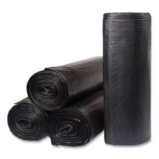 InteplastPitt Low-Density Commercial Can Liners, 45 gal, 1.2 mil, 40" x 46", Black, 10 Bags/Roll, 10 Rolls/Carton (IBSECI404612K)