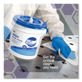 WypAll® WetTask Customizable Wet Wiping System Bucket, White/Blue, 4/Carton (KCC51677)