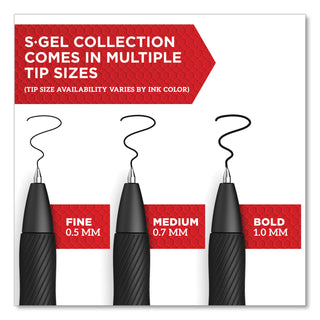 Sharpie® S-Gel™ S-Gel Retractable Gel Pen, Bold 1 mm, Blue Ink, Black Barrel, Dozen (SAN2096187)