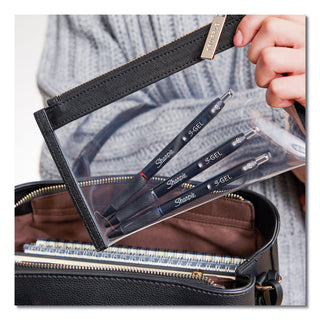 Sharpie® S-Gel™ S-Gel Retractable Gel Pen, Fine 0.5 mm, Blue Ink, Black Barrel, Dozen (SAN2096146)