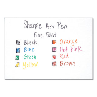 Sharpie® Art Pen w/Hard Case Stick Porous Point Pen, 0.5mm, Assorted Ink/Barrel, 8/Set (SAN1982056)
