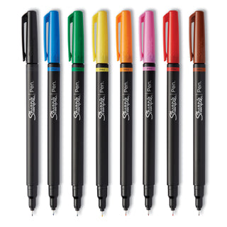 Sharpie® Art Pen w/Hard Case Stick Porous Point Pen, 0.5mm, Assorted Ink/Barrel, 8/Set (SAN1982056)