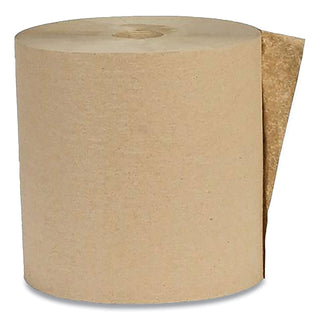 Eco Green® Recycled Hardwound Paper Towels, 1-Ply, 1.8 Core, 7.88 x 800 ft, Kraft, 6 Rolls/Carton (APAEK80186)