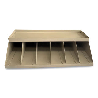 CONTROLTEK® Coin Wrapper and Bill Strap Single-Tier Rack, 6 Compartments, 10 x 8.5 x 3, Metal, Pebble Beige (CNK500014)