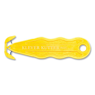 Klever Kutter™ Kurve Blade Plus Safety Cutter, 5.75" Handle, Yellow, 10/Box (KLVPLS100Y)