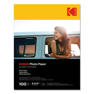 Kodak Photo Paper, Glossy, Inkjet, 8-1/2"x11" , 100/PK, White (KOD41183)