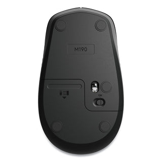 Logitech® M190 Wireless Optical Mouse, 2.4 GHz Frequency/33 ft Wireless Range, Left/Right Hand Use, Black/Gray (LOG910005901) (LOG910005901)