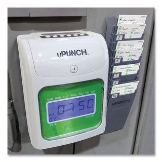 uPunch™ UB1000 Electronic Non-Calculating Time Clock Bundle, LCD Display, Beige/Green (PPZUB1000)