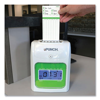 uPunch™ UB1000 Electronic Non-Calculating Time Clock Bundle, LCD Display, Beige/Green (PPZUB1000)