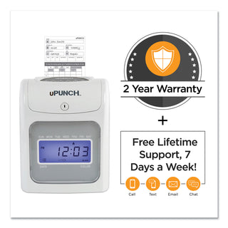 uPunch™ HN2500 Electronic Calculating Time Clock Bundle, LCD Display, Beige/Gray (PPZHN2500)