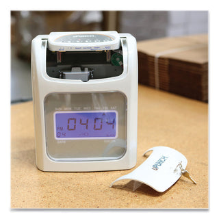 uPunch™ HN2500 Electronic Calculating Time Clock Bundle, LCD Display, Beige/Gray (PPZHN2500)