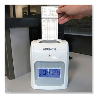 uPunch™ HN2500 Electronic Calculating Time Clock Bundle, LCD Display, Beige/Gray (PPZHN2500)