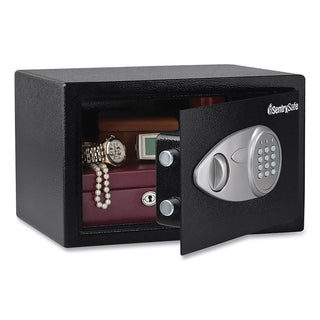 Sentry® Safe X055 Electronic Safe w/ Lock&Key, 13-3/4&quot; x 10-5/8&quot; x 8-11/16&quot; (SENX055)