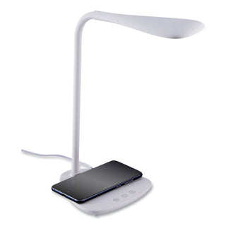 Bostitch® Flexible Wireless Charging LED Desk Lamp, 12.88"h, White (BOSVLED1816BOS)