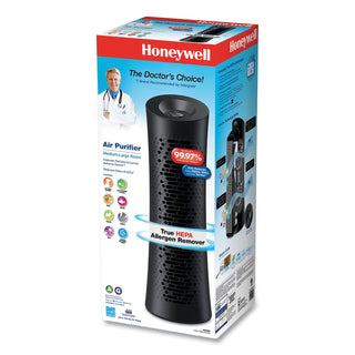 Honeywell True HEPA Three Level Clean Air Filter Tower Allergen Remover, 170 sq ft Room Cacapacity, Black (HWLHPA030)
