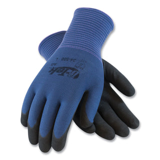 G-Tek® GP Nitrile-Coated Nylon Gloves, Medium, Blue/Black, 12 Pairs (PID34500M)