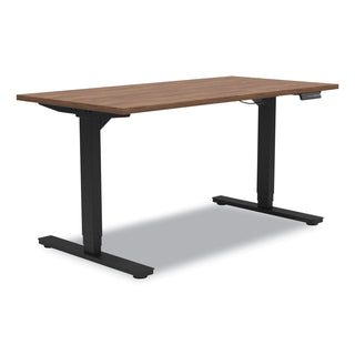 Union & Scale™ Essentials Electric Sit-Stand Desk, 55.1" x 27.5" x 25.9" to 51.5", Espresso/Black (UOS24388477)