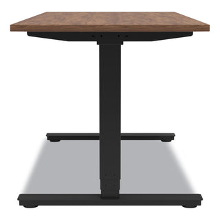 Union & Scale™ Essentials Electric Sit-Stand Desk, 55.1" x 27.5" x 25.9" to 51.5", Espresso/Black (UOS24388477)