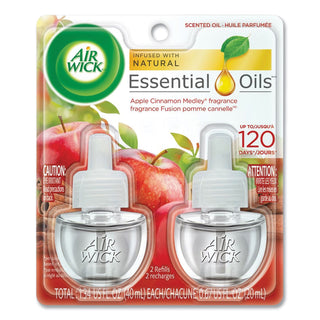 Air Wick® Scented Oil Refill, Warming - Apple Cinnamon Medley, 0.67 oz, Orange, 2/Pack (RAC80420)