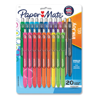 Papermate® InkJoy Retractable Gel Pen, Medium 0.7mm, Assorted Ink/Barrel, 20/Pack (PAP1951718)