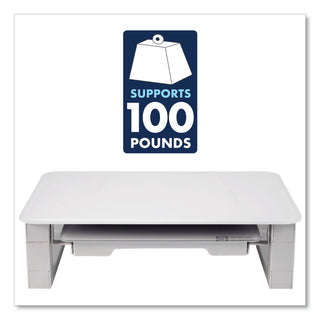 Quartet® Dry-erase Board Desktop Monitor Riser - 100 lb Load Capacity - 5", x 10" Width - Desktop - White (QRTQ090GMRW01)