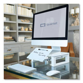 Quartet® Dry-erase Board Desktop Monitor Riser - 100 lb Load Capacity - 5", x 10" Width - Desktop - White (QRTQ090GMRW01)