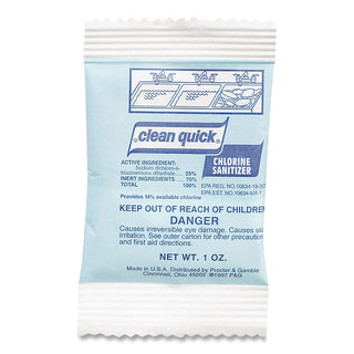 Clean Quick® Professional Powder Chlorinated Sanitizer, 1 oz. Packet, 100/Case (02584PG)