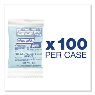 Clean Quick® Professional Powder Chlorinated Sanitizer, 1 oz. Packet, 100/Case (02584PG)