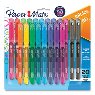 Papermate® InkJoy Stick Gel Pen, Medium 0.7mm, Assorted Ink/Barrel, 20/Pack (PAP2023018)