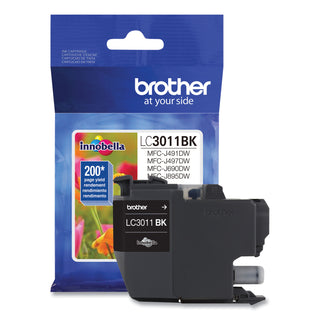 Brother LC3011BK Ink, 200 Page-Yield, Black (BRTLC3011BK)