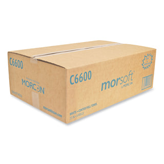Morcon Paper Morsoft Center-Pull Roll Towels, 7.5" dia., White, 600 Sheets/Roll, 6 Rolls/Carton (MORC6600)