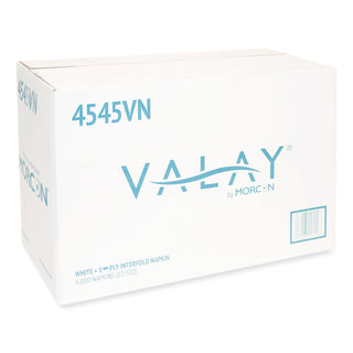 Morcon Paper Valay Interfolded Napkins, 1-Ply, White, 6.5 x 8.25, 6,000/Carton (MOR4545VN)
