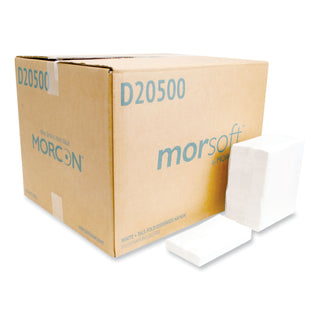 Morcon Paper Morsoft Dispenser Napkins, 1-Ply, 6 x 13.5, White, 500/Pack, 20 Packs/Carton (MORD20500)