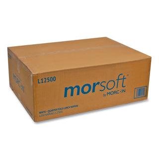 Morcon Paper Morsoft 1/4 Fold Lunch Napkins, 1 Ply, 11.5" x 11.5", White, 6,000/Carton (1250MS)