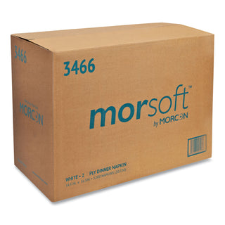 Morcon Paper Morsoft Dinner Napkins, 2-Ply, 14.5 x 16.5, White, 3,000/Carton (MOR3466)