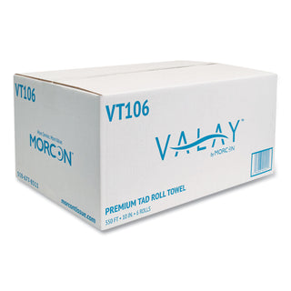 Morcon Paper 10 Inch TAD Roll Towels, 1-Ply, 10" x 550 ft, White, 6 Rolls/Carton (MORVT106)