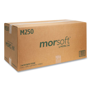 Morcon Paper Small Core Bath Tissue, Septic Safe, 2-Ply, White, 1250/Roll, 24 Rolls/Carton (MORM250)