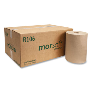 Morcon Paper 10 Inch Roll Towels, 1-Ply, 10" x 800 ft, Kraft, 6 Rolls/Carton (MORR106)