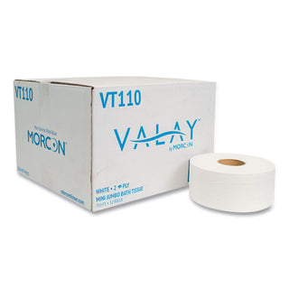 Morcon Paper Jumbo Bath Tissue, Septic Safe, 2-Ply, White, 750 ft, 12 Rolls/Carton (MORVT110)