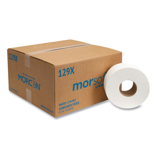 Morcon Paper Jumbo Bath Tissue, Septic Safe, 2-Ply, White, 500 ft, 12/Carton (MOR129X)