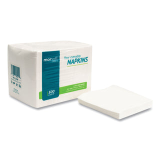 Morcon Paper Morsoft 1/4 Fold Lunch Napkins, 1 Ply, 11.5" x 11.5", White, 6,000/Carton (1250MS)