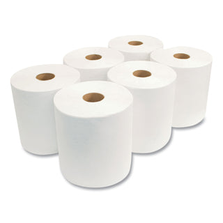 Morcon Paper Hardwound Paper Towel, 8" x 800', White, 1-Ply, 6 Rolls/Case, 4800' per Case (MORW6800)