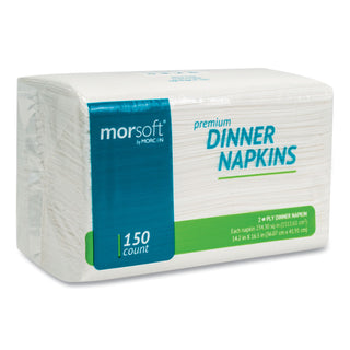 Morcon Paper Morsoft Dinner Napkins, 2-Ply, 14.5 x 16.5, White, 3,000/Carton (MOR3466)